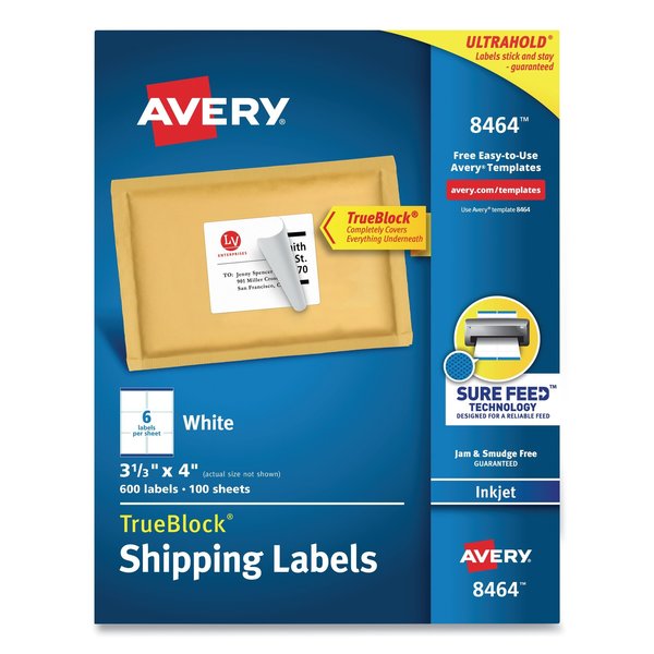 Avery Shipping Labels, TrueBlock Techn, PK600 08464